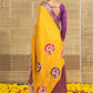 Mustard Yellow Bandhani Print With Motifs Butta Dola Silk Ready to Wear Saree