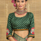 Red Checked Leheriya Print With Elephant Butta Dola Silk Saree