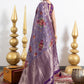 Lavender Zari Weave Border With Flowers Butta Dola Silk Ready to Wear Saree