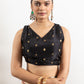 Black Bandhani Shibori Stripes Chinnon Ready to Wear Saree