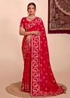 Exclusive Crimson Floral Party Wear Saree Online 1 | Sootkari