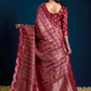 Crimson Floral Design Wedding Saree Online 2 | Sootkari