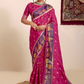 Magenta Floral Print Festive Saree Online