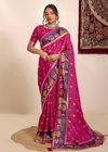 Magenta Floral Print Festive Saree Online