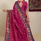 Magenta Floral Print Festive Saree Online