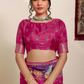 Magenta Floral Print Festive Saree Online