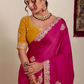 Magenta Golden Floral Party Wear Saree Online