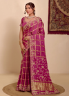 Magenta Zari-Check Wedding Saree Online 1 | Sootkari