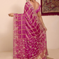 Magenta Zari-Check Wedding Saree Online 2 | Sootkari