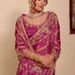 Magenta Zari-Check Wedding Saree Online 3 | Sootkari