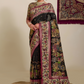 Midnight Black Floral Pattern Festive Saree Online 1 | Sootkari