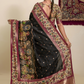 Midnight Black Floral Pattern Festive Saree Online 2 | Sootkari