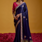 Midnight Blue Gold Party Wear Saree Online 1 | Sootkari