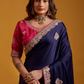 Midnight Blue Gold Party Wear Saree Online 4 | Sootkari