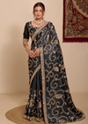Midnight Embroidered Floral Wedding Saree Online 1 | Sootkari