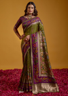 Olive Green Festive Saree Online 1 | Sootkari