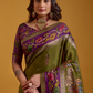 Olive Green Festive Saree Online 4 | Sootkari