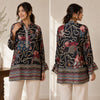 Midnight Mosaic Printed Crepe Shirt