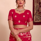 Crimson Elegance Embroidered Saree