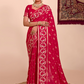 Crimson Elegance Embroidered Saree