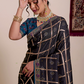 Golden Grid Luxe Saree