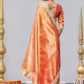 Mustard Golden Zari Lace Crush Tissue Ready to Wear Saree