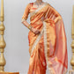 Mustard Golden Zari Lace Crush Tissue Saree