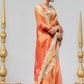 Mustard Golden Zari Lace Crush Tissue Saree