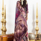 Purple Kalamkari Motif Dola Silk Saree