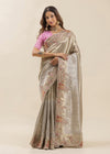 Champagne Gold Tissue Silk Saree