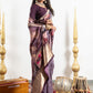 Purple Kalamkari Motif Dola Silk Saree