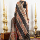 Black Bandhani Shibori Stripes Chinnon Ready to Wear Saree