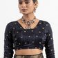 Black Floral Motifs Jaal Dola Silk Saree