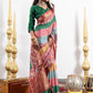 Rangrekha Kalamkari Striped Dola Silk Saree