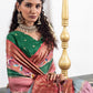 Rangrekha Kalamkari Striped Dola Silk Saree