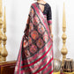Black With Multicolour Motifs Dola Silk Saree