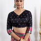 Black With Multicolour Motifs Dola Silk Saree