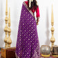 Purple Ghatchola Butti Checks Chinnon Saree