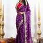 Purple Ghatchola Butti Checks Chinnon Saree