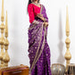 Purple Ghatchola Butti Checks Chinnon Saree