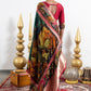 Green Figure Art Kalamkari Print Dola Silk Saree