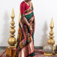 Green Figure Art Kalamkari Print Dola Silk Saree