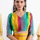 Zehar Shibori Print Satin Gajji Silk Saree