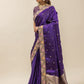 Royal Amethyst Floral Border Saree