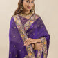 Royal Amethyst Floral Border Saree