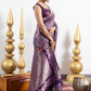 Lavender Zari Weave Border With Flowers Butta Dola Silk Ready to Wear Saree