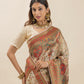 Kalamkari Heritage Ivory Silk Saree