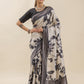 Ivory Elegance Printed Tusser Silk Saree