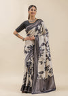 Ivory Elegance Printed Tusser Silk Saree