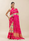 Crimson Bloom Bandhani & Floral Saree